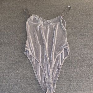 Beautiful light gray ribbed body suit
